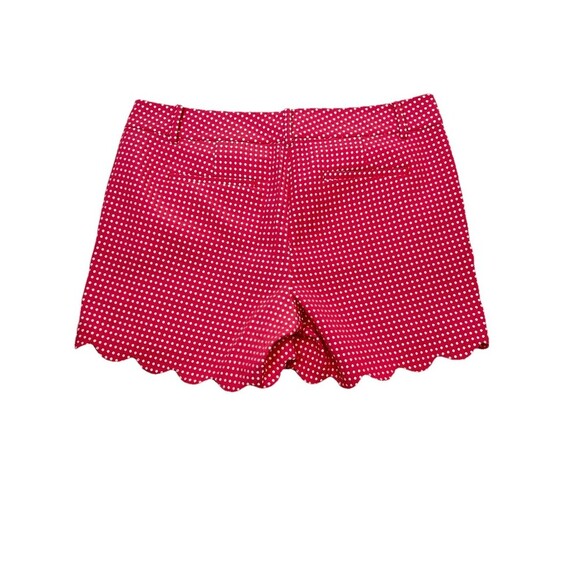 Ann Taylor Signature Pink Polka Dot Scalloped Hem Shorts Women Size 10 - Picture 2 of 7
